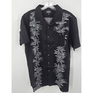 NWT Billabong Shirt Mens XL Black Palm Trees Stretch Woven Button Up Dress New